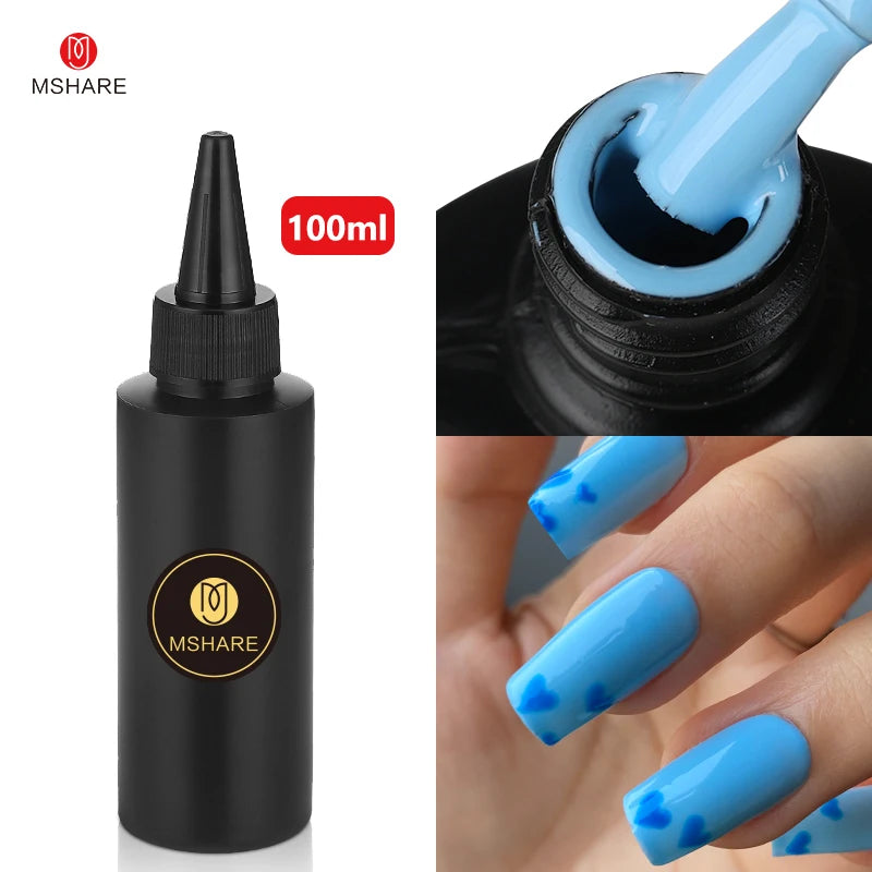 MSHARE 100ML Nail Gel Polish Soak Off UV LED Nails Vernis Semi Permanent Varnish Polish White Red Nail Gel Art