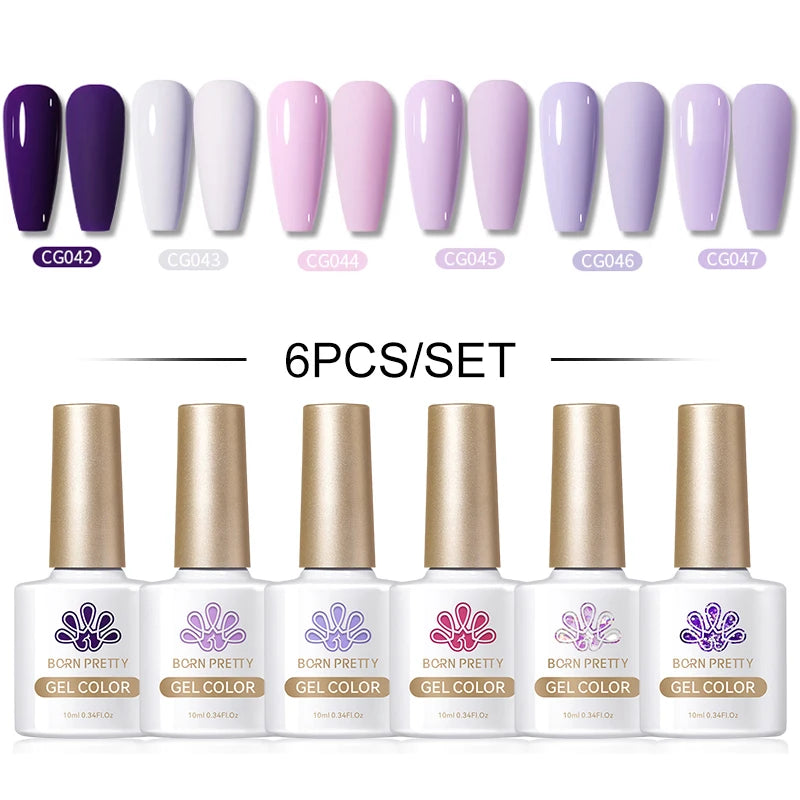 BORN PRETTY 6PCS Gel Polish Set 9D Polaris Cat Magnetic Soak Off UV LED Polish DIY Nail Art Manicure Varnish Base Top Coat