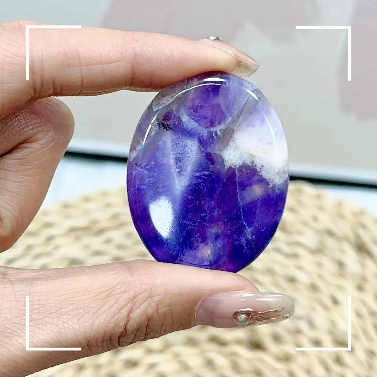 Natural Stone Face Massagers Thumb Forget Worry Stone Decompression Crystal Spiritual Healing Therapy Meditation