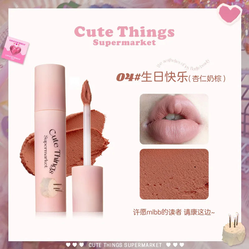 FLORTTE Lip Primer Matte Korean Lipstick Cream Whitening Lip Mud Long Lasting Waterproof Lipgloss