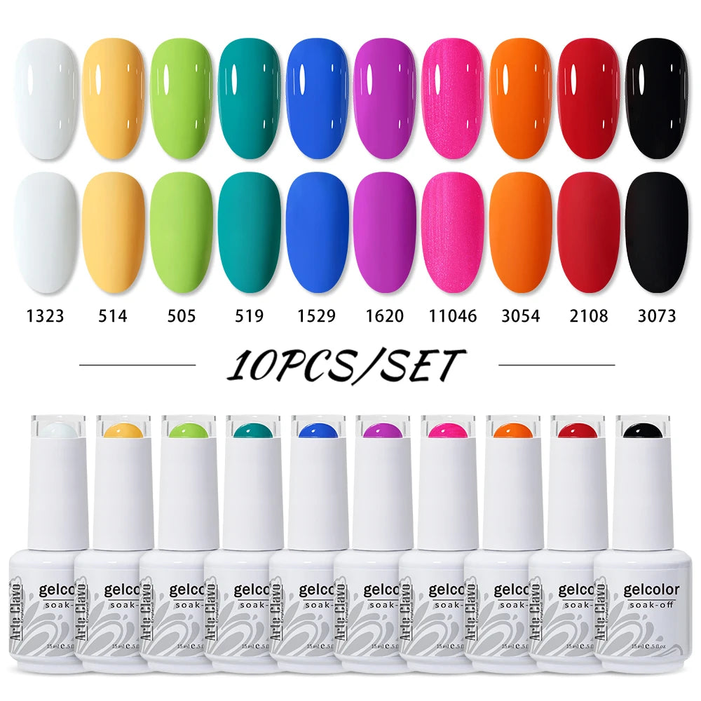 Arte Clavo 10/12/20pcs Gel Nail Polish Set 116 Colors Manicure Semi Permanent Soak Off UV  LED Design Nail Art Gel Varnish Kit