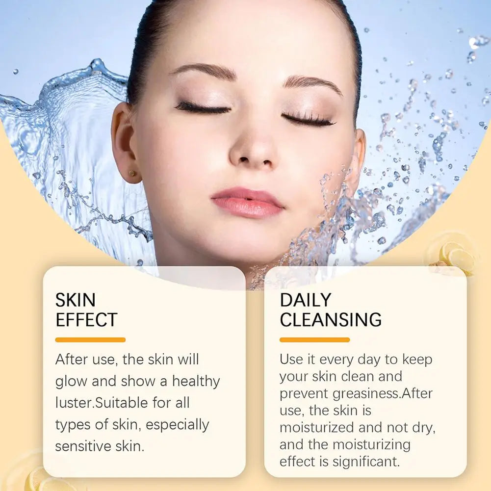 100g Turmeric Soap KOJIC Acid Scrub Exfoliator Handmade Soap,Lemon Brighten Moisturizing Face Cleansing Soap,Body Skin Care