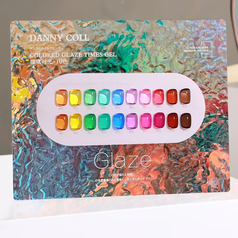 Translucent Glaze Colors Gel Nail Polish Set Varnish Lacquer Jelly Clear Gel Nail Art Gemstone LED&UV Syrup Gel Polish Kit 15ml