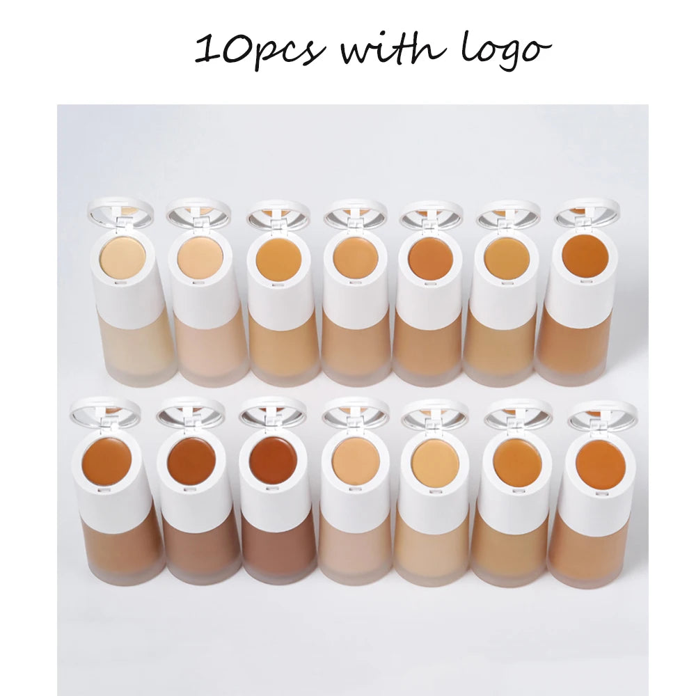 Private Label 14 Color Liquid Foundation Concealer Dual Use Even Skin Tone Professional Matte Base Makeup Cosmetics Custom Bulk