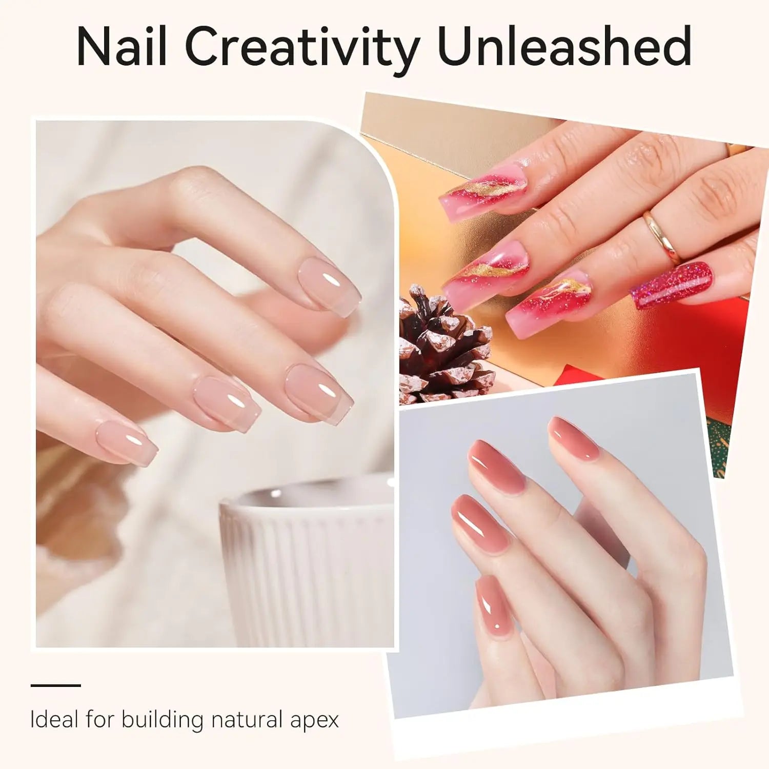 Builder Gel for Nails 7 In 1 Hard Gel Polish for Nail Thickening Nude Milky Extension U V Gel Natural Color Strengthener Gel