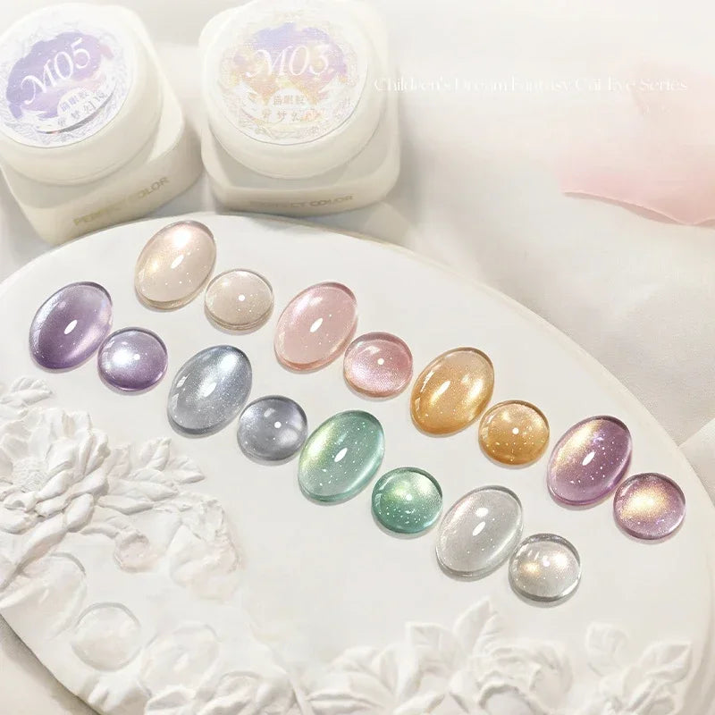 8 Colors Clear Cat Eye Nail Gel Polish Jelly Crystal UV Soak Off Gel Varnish Magnetic Nail Art Gel Lacquer All for Manicure 5ml