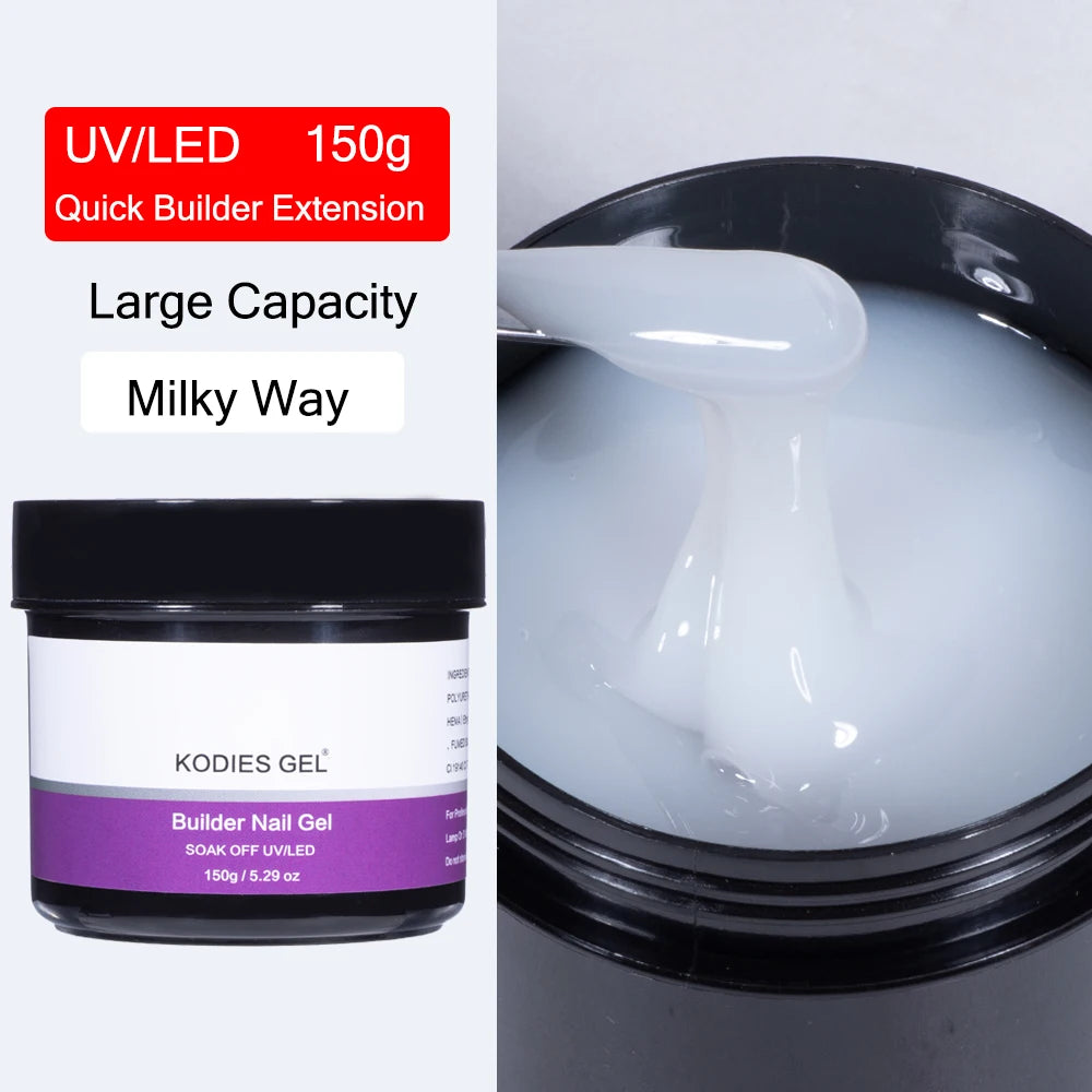 KODIES GEL 150g Builder Nail Gel for Extension Semi Permanent UV Aurora Construction Poly Gellak for Nail Art Manicure Design