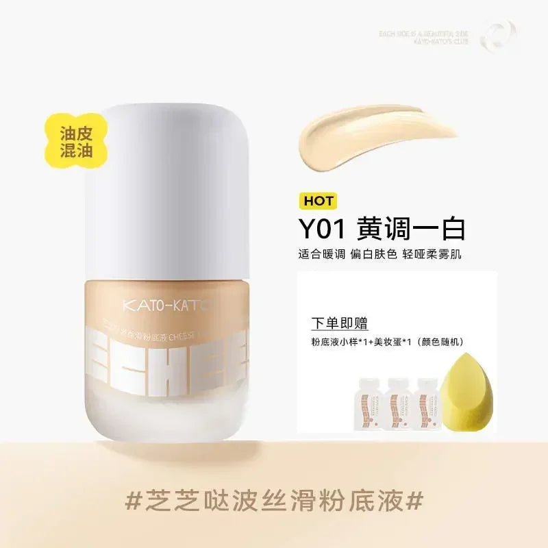 KATO Velvet Matte Foundation Concealer Moisturizing Clear Long-lasting Oil-control Invisible Pores Waterproof Makeup Cosmetics