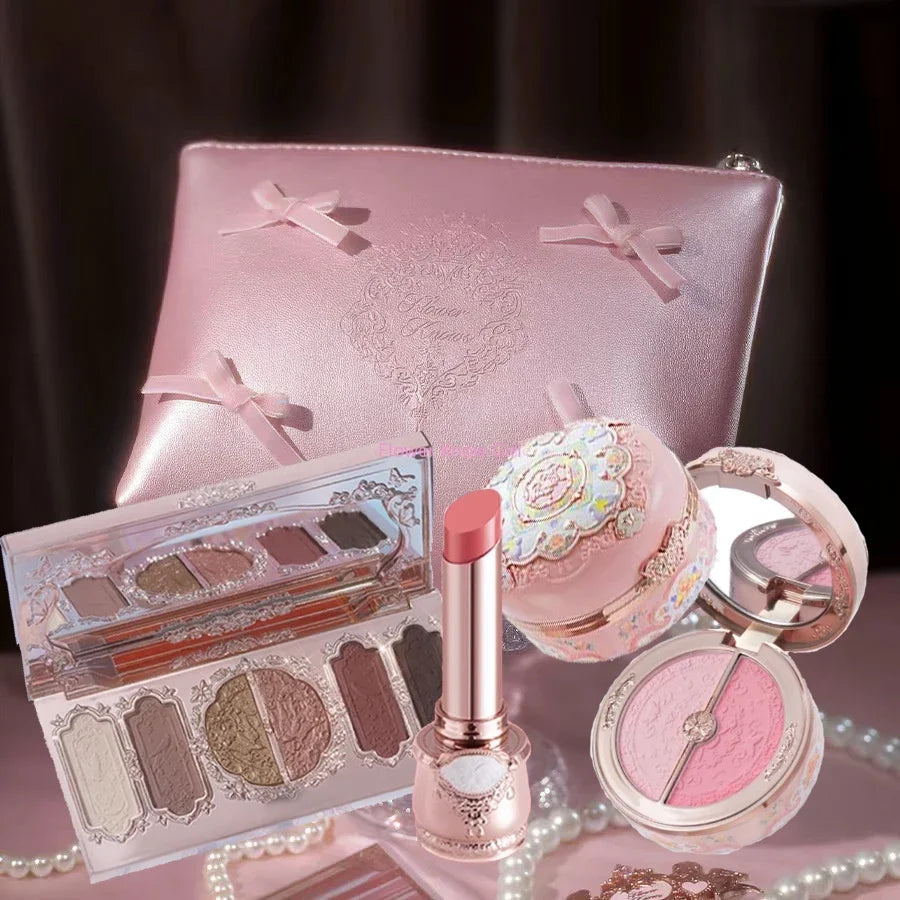 Flower Knows Butterfly Cloud Collar Collection Makeup Gift Set Includes Glitter Eyeshadow Blush Powder Lipstick makeup Bag