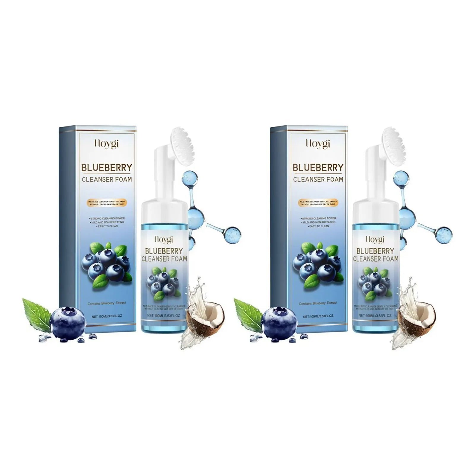 Blueberry Facial Cleanser with Pump Head Deep Cleansing Exfoliation Shrink Pores Scrub Moisturizing Oil Control Face Skin Care