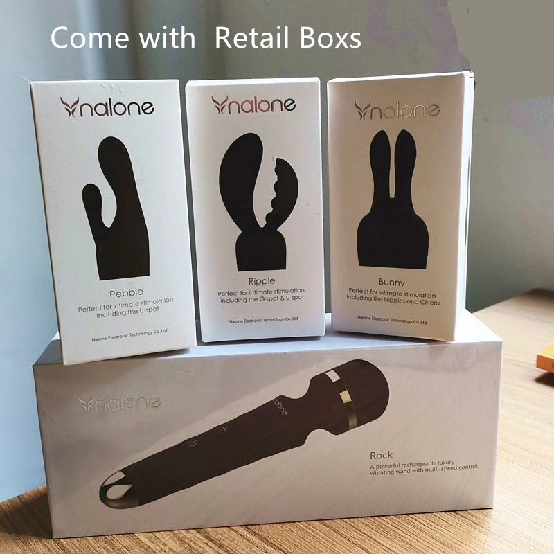 Nalone Powerful Vibrator 3 Nozzles USB Recharge Magic Wand