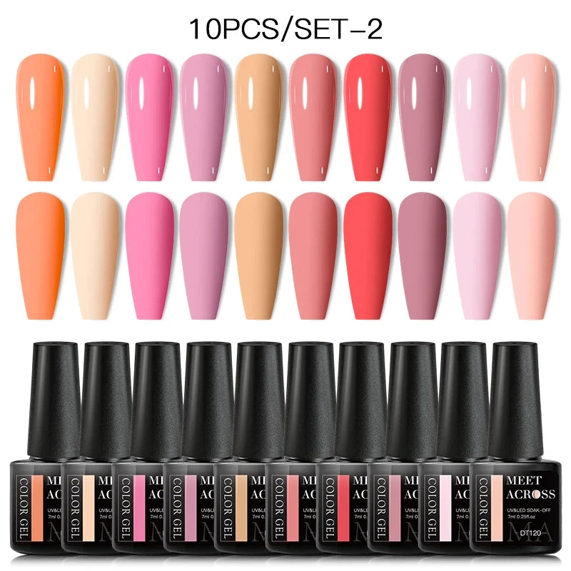 10-12Pcs/set Thermal Gel Nail Polish Set 3 Layers Color Change Nails Semi Permanent Gel Nail Polish For Manicure nail supplies