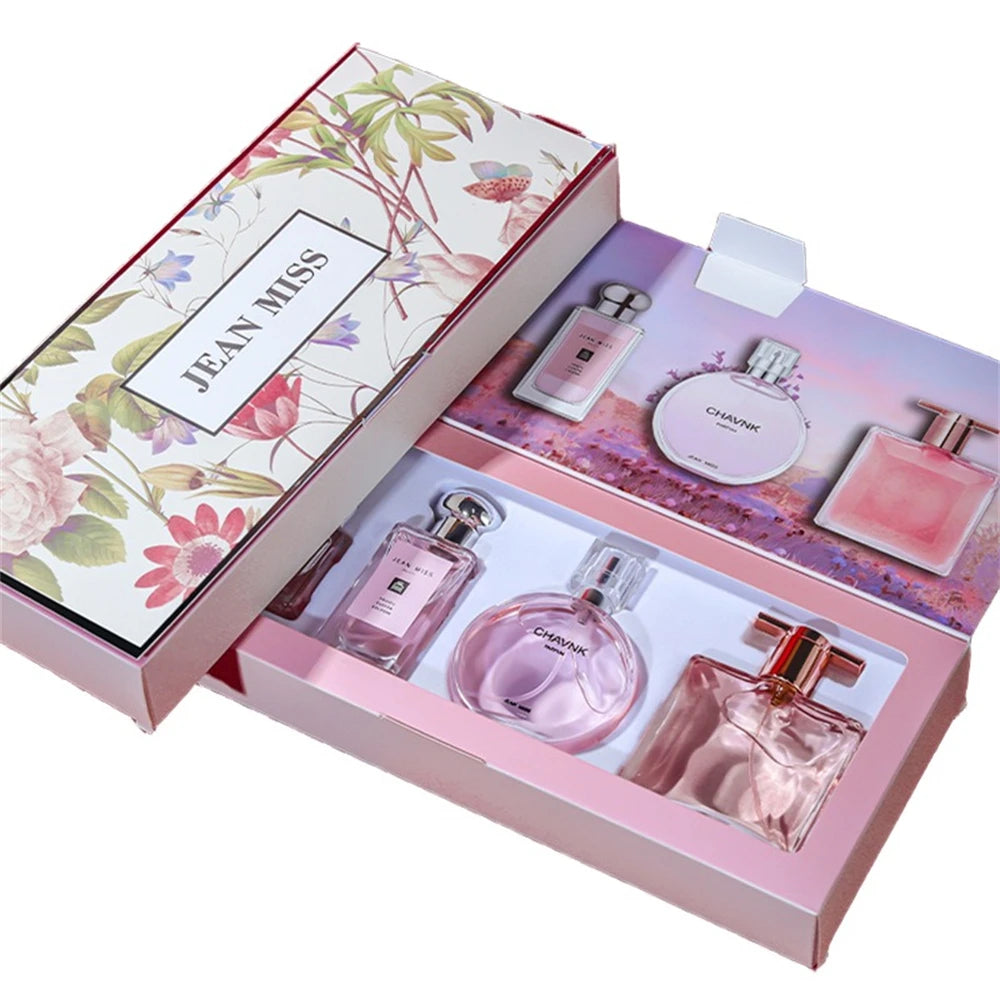 Brand 120ml Perfume Women Gift Box 4pcs Set Plant Floral Scent Lasting Fragrance Eau De Parfums Fresh Natural Perfumes Feminino