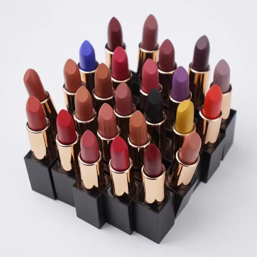 Custom 25colors Magnetic Straw Tube Lipstick Matte Long-lasting Moisturizing Non Stick Cup Sexy Lipstick Makeup Bulk