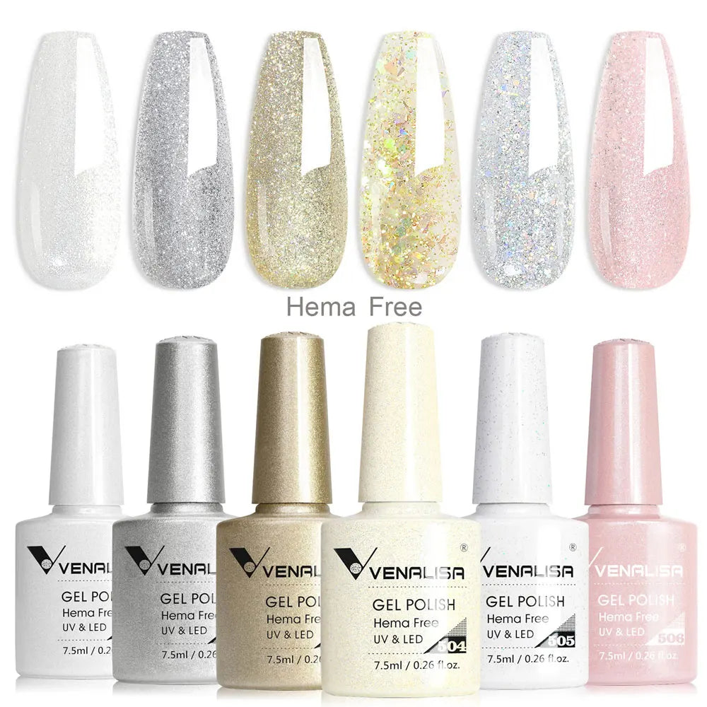 Rose Rubber Base Venalisa Nail Gel Polish Set