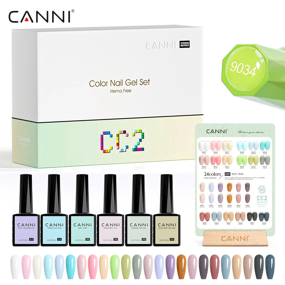 CANNI HEMA FREE Gel Nail Polish Kit Jelly Pink Nude Collection Gorgeous Color Full Coverage Soak Off UV LED Gel New Year Giftkit