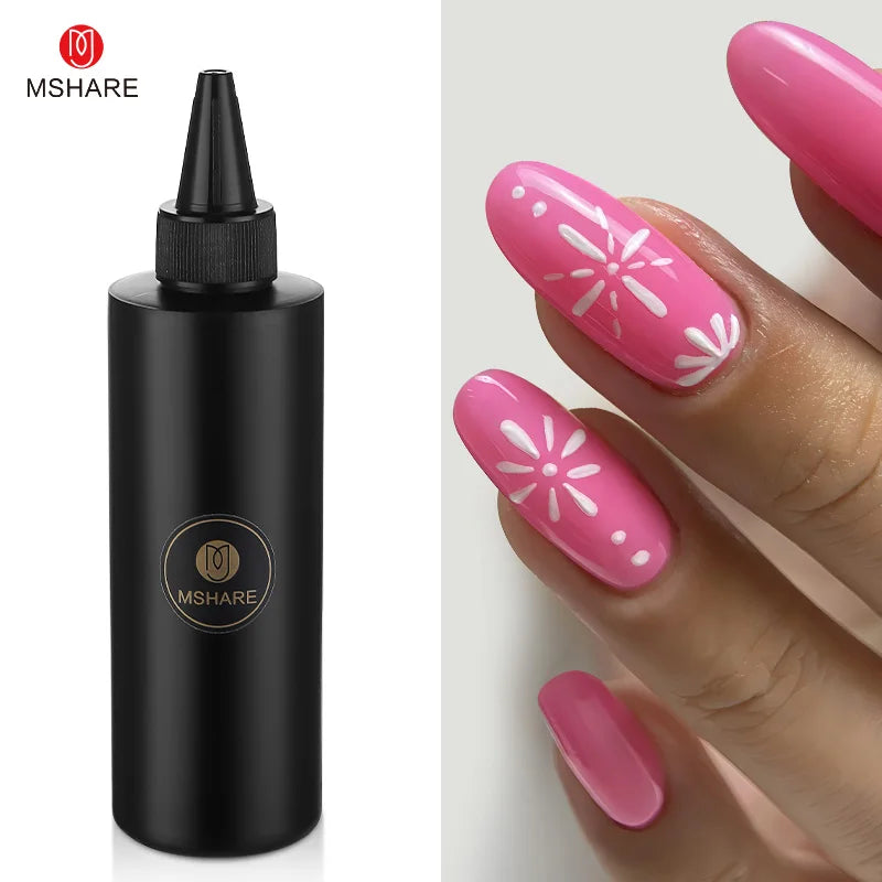 MSHARE 250ml Black White Nail Color Colour Milky White Gel Polish Semi Permanent Varnish Soak Off UV LED Nails