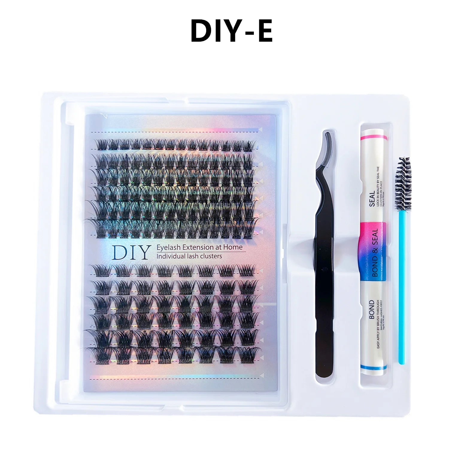 DIY 280 Cluster False Eyelash Extensions Kit Natural Soft Segmented Self grafting Lashes Bond and Seal Glue Brush Makeup Tools
