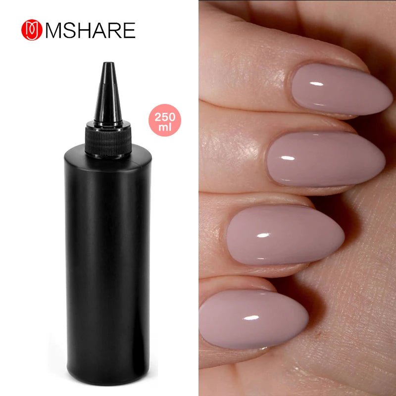 MSHARE 250ml Black White Nail Color Colour Milky White Gel Polish Semi Permanent Varnish Soak Off UV LED Nails