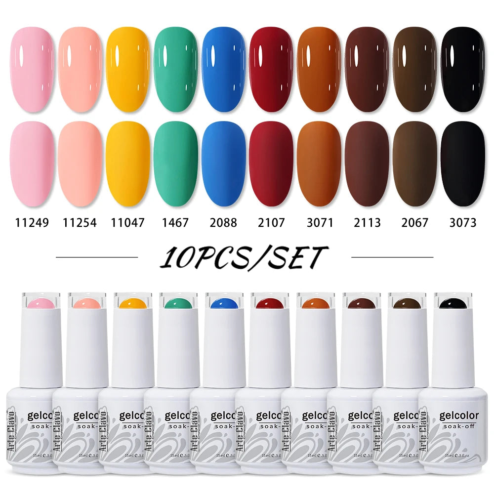 Arte Clavo 10/12/20pcs Gel Nail Polish Set 116 Colors Manicure Semi Permanent Soak Off UV  LED Design Nail Art Gel Varnish Kit