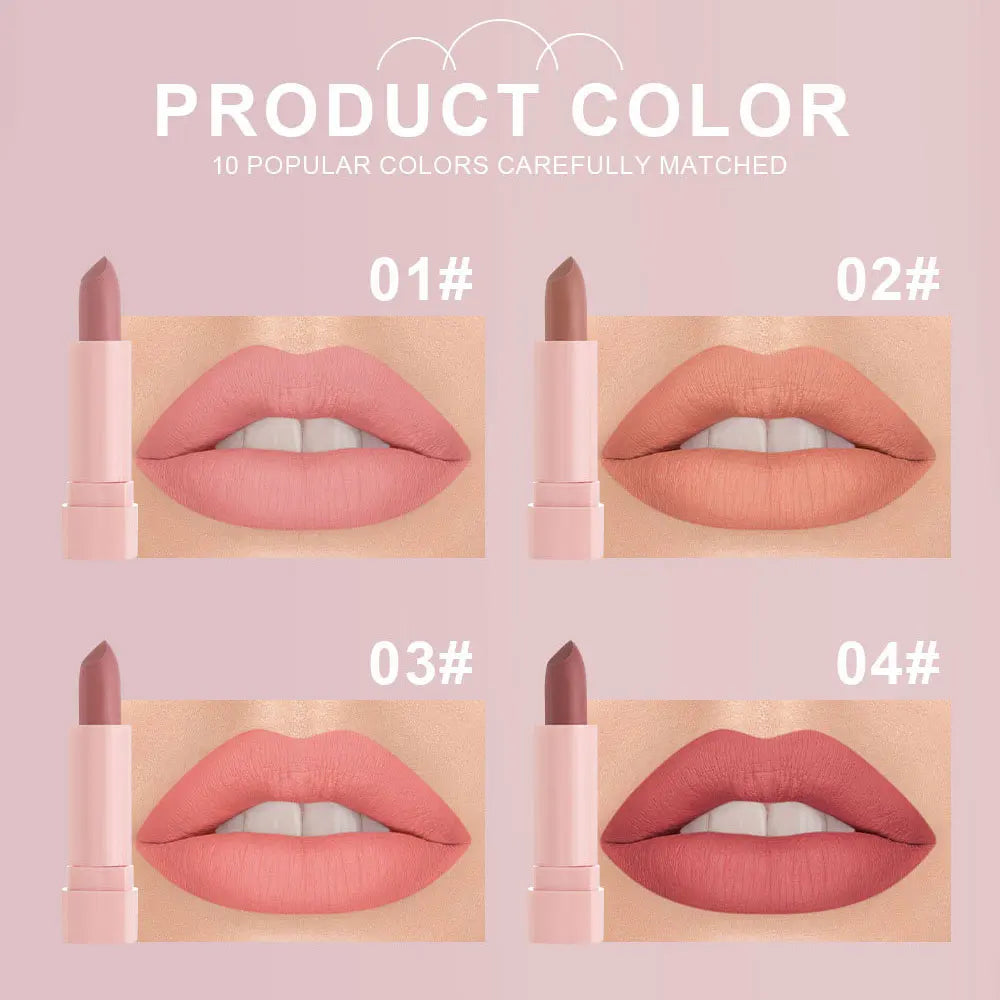 10 PCS Lipsticks Set Free Shipping Matte Lip Stain Gift Kit Waterproof Makeup For Women Korean Cosmetics Lip Gloss Tint Beauty
