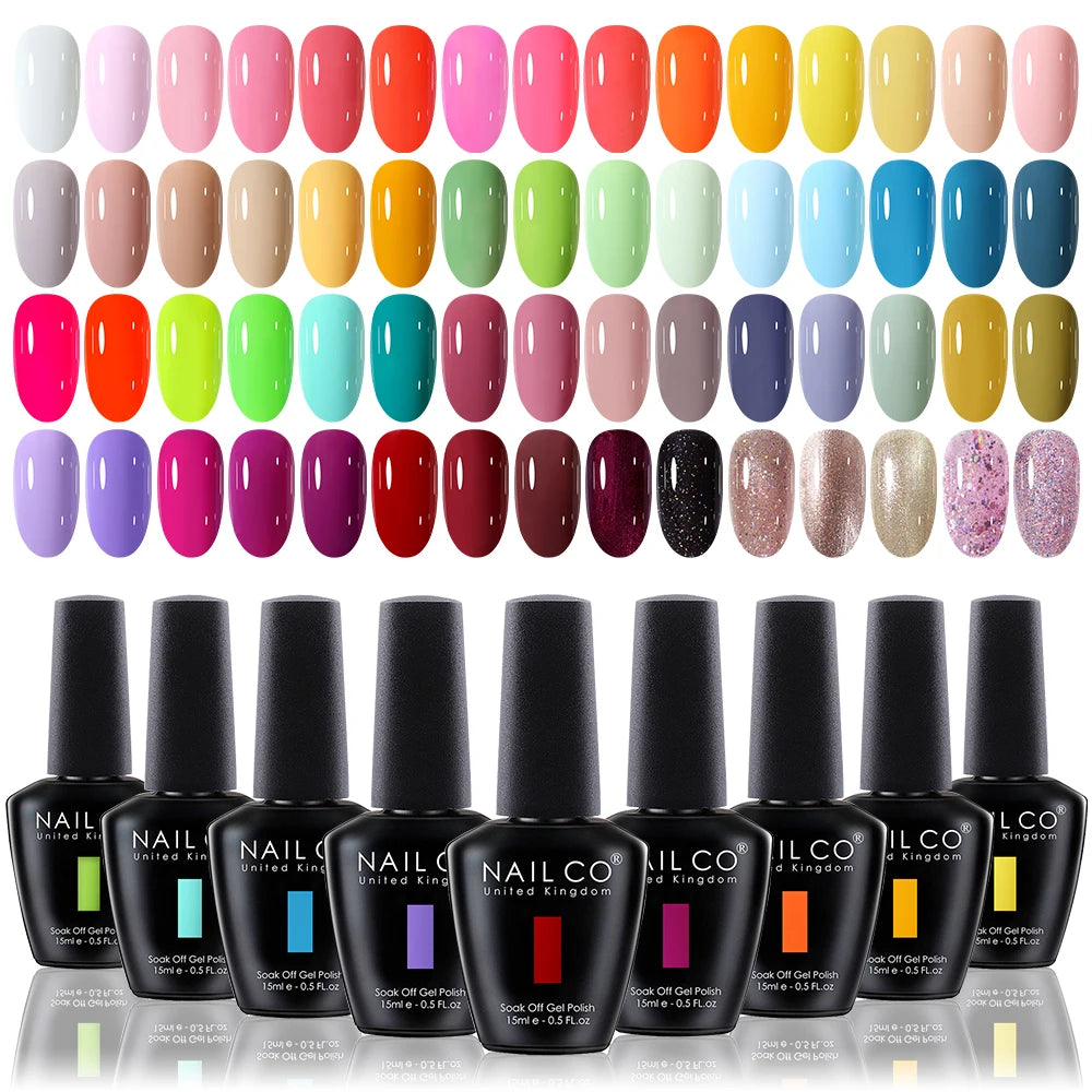 NAILCO 20/30Pcs Fluorescent Color Gel Nail Polish Set Semi Permanent UV LED Varnish Nail Art Design Soak Off Nail Gel Set 15ml
