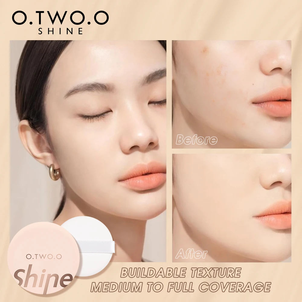 O.TWO.O Cushion Foundation 3 Colors Air Cushion BB Cream Full Coverage Breatheable Concealer Waterproof Face Foundation