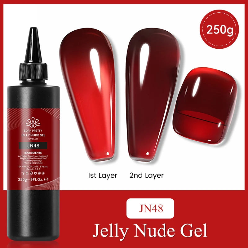 BORN PRETT 250g 10 IN 1 Nail Glue Gel Polish Transparent Color Gel Semi Permanent Soak Off UV Gel Function Gel Base Gel Nail Art