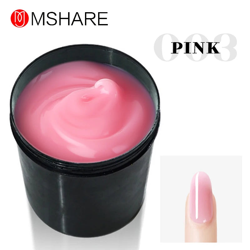 MSHARE 250g Clear Acrylic Gel Hard Gel For Nail Extension Pink Nude White Acrygel Hema Free Builder Nail Gel French Nails Art