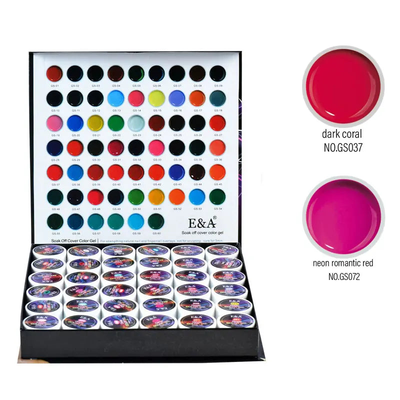 EA UV Painting Gel Arts Nails Pure Color Black White Design Paint Cover Drawing Gel Nail Polish Manicure Varnish 36 Colors Set