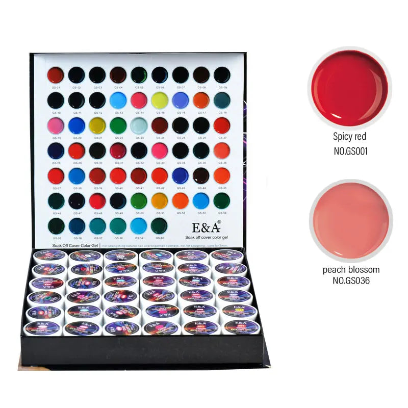 EA UV Painting Gel Arts Nails Pure Color Black White Design Paint Cover Drawing Gel Nail Polish Manicure Varnish 36 Colors Set