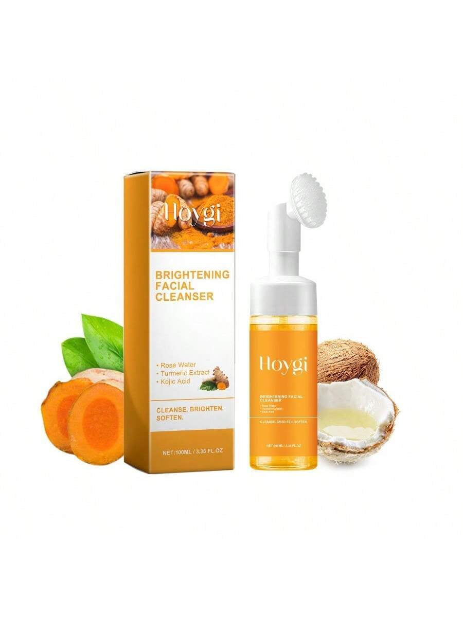 Turmeric Cleansing Facial Foam, Deeply Cleanses Facial Skin, Helps to Lighten Acne Marks & Scars, Moisturizes, Brightens Skin