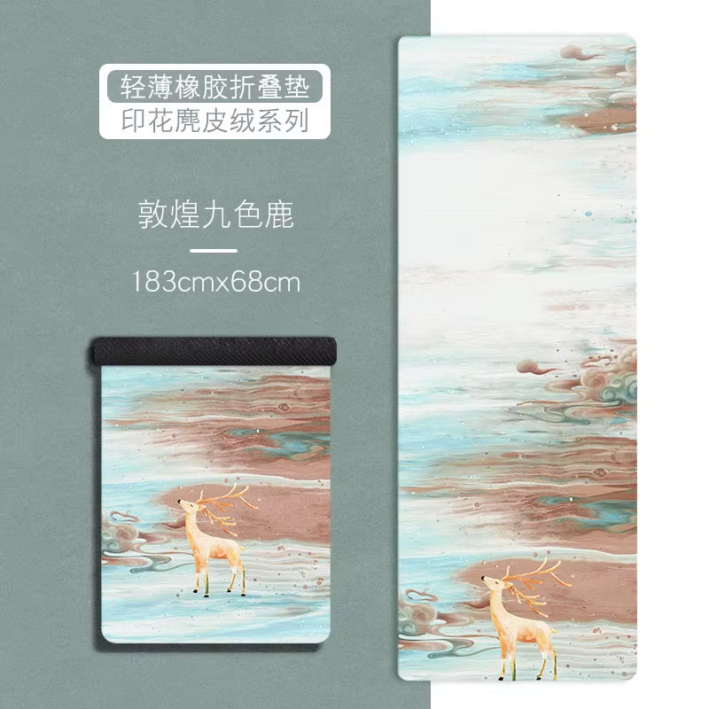 183*68Cm*1Mm Suede Natural Rubber Yoga Mat anti Slip Sweat Absorption Yoga Pad Fitness Gym Sports Exercise Pad Yoga Mats