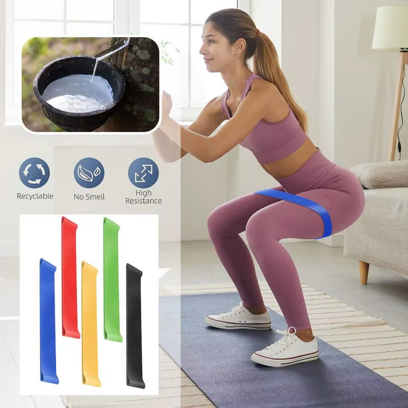 Resistance Bands 5X Elastic Workout Bands Professional Indoor Fitness Pilates Accessory for Leg Thigh Buttocks Arm Women Men