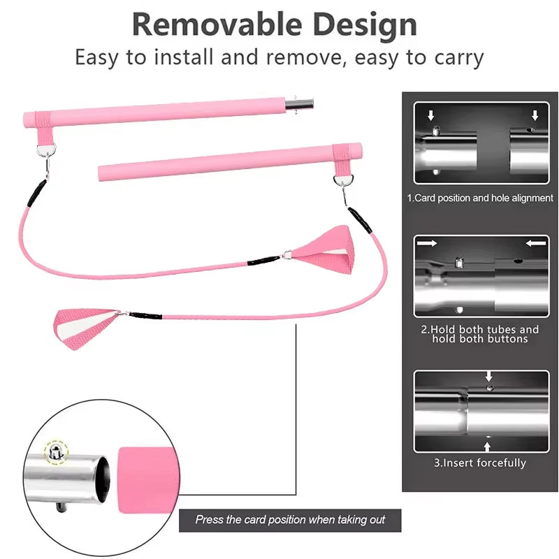 Pilates Kit with Resistance Bands, Multifunctional Yoga Pilates, Portable Home Gym Pilates Resistance Kit Full Body Workouts