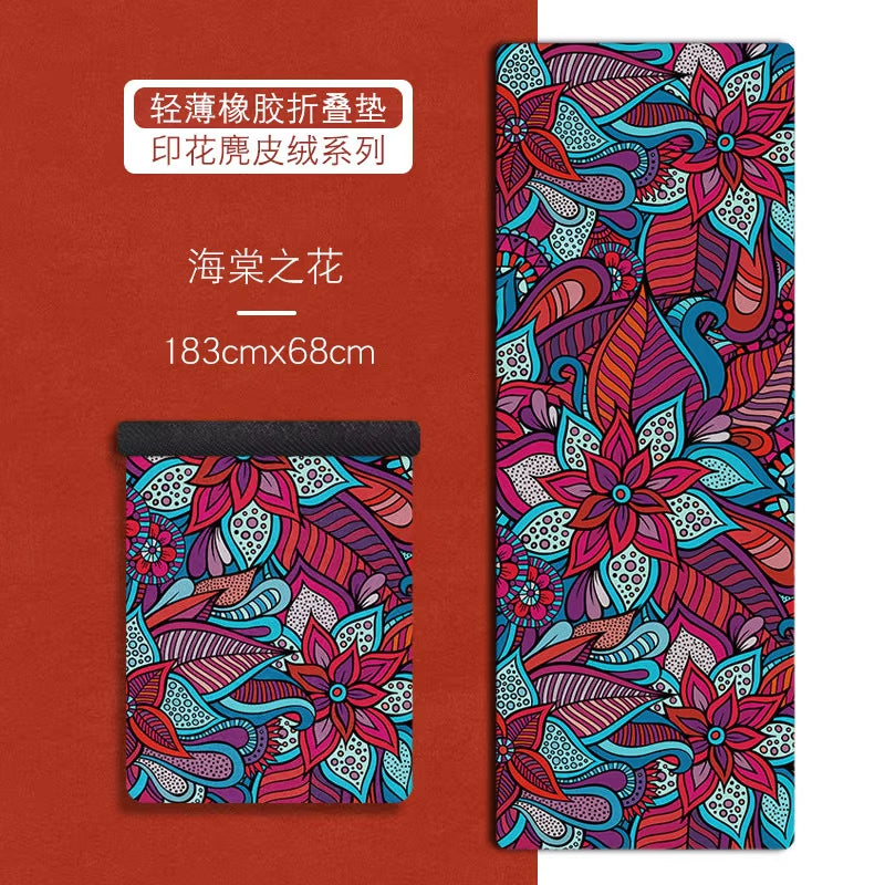 183*68Cm*1Mm Suede Natural Rubber Yoga Mat anti Slip Sweat Absorption Yoga Pad Fitness Gym Sports Exercise Pad Yoga Mats