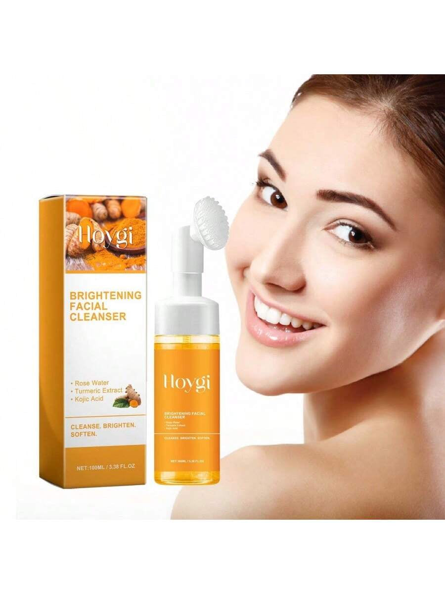Turmeric Cleansing Facial Foam, Deeply Cleanses Facial Skin, Helps to Lighten Acne Marks & Scars, Moisturizes, Brightens Skin