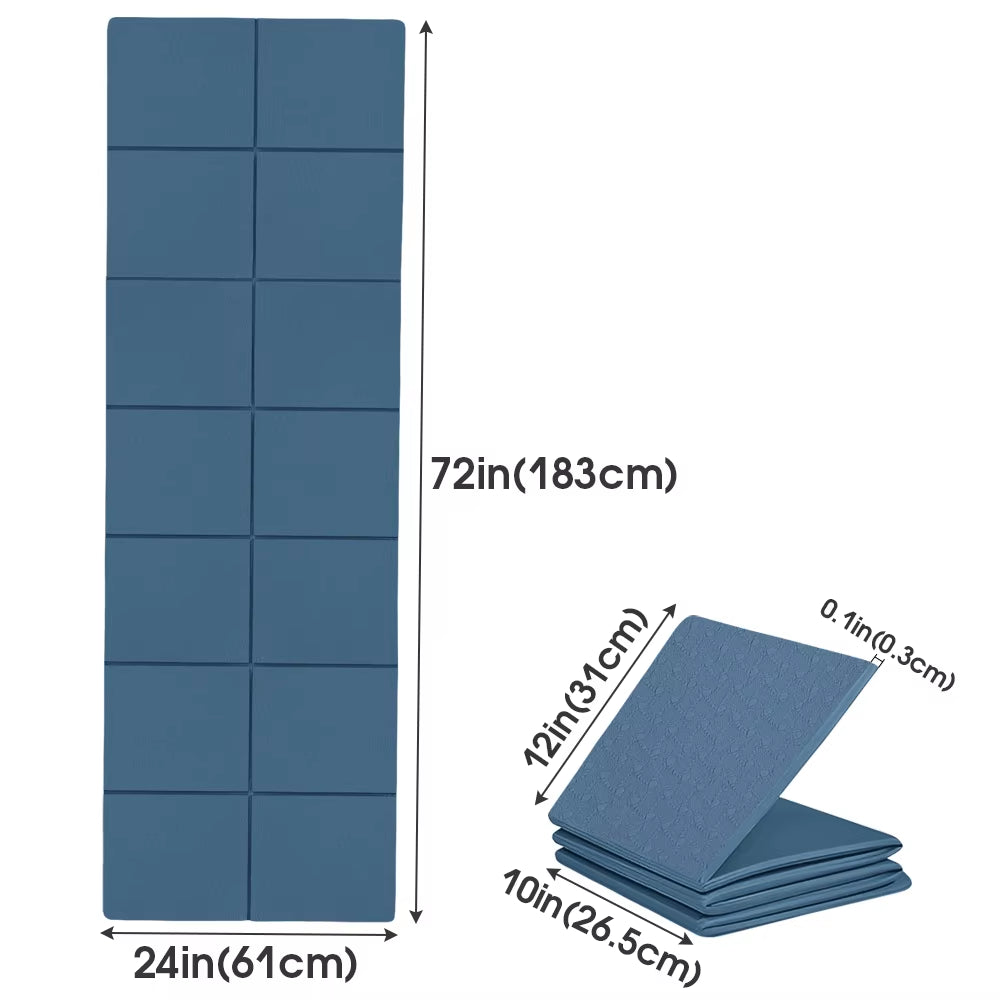 TPE Yoga Mats Yoga Meditation Pad Anti-Slip Foldable Pilates Gymnastics Mat Soft Shock-Absorbing Easy Clean Sports Equipment