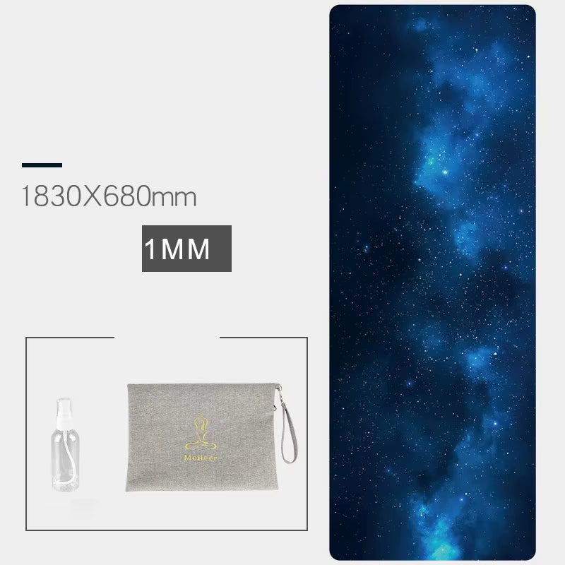 183*68Cm*1Mm Suede Natural Rubber Yoga Mat anti Slip Sweat Absorption Yoga Pad Fitness Gym Sports Exercise Pad Yoga Mats