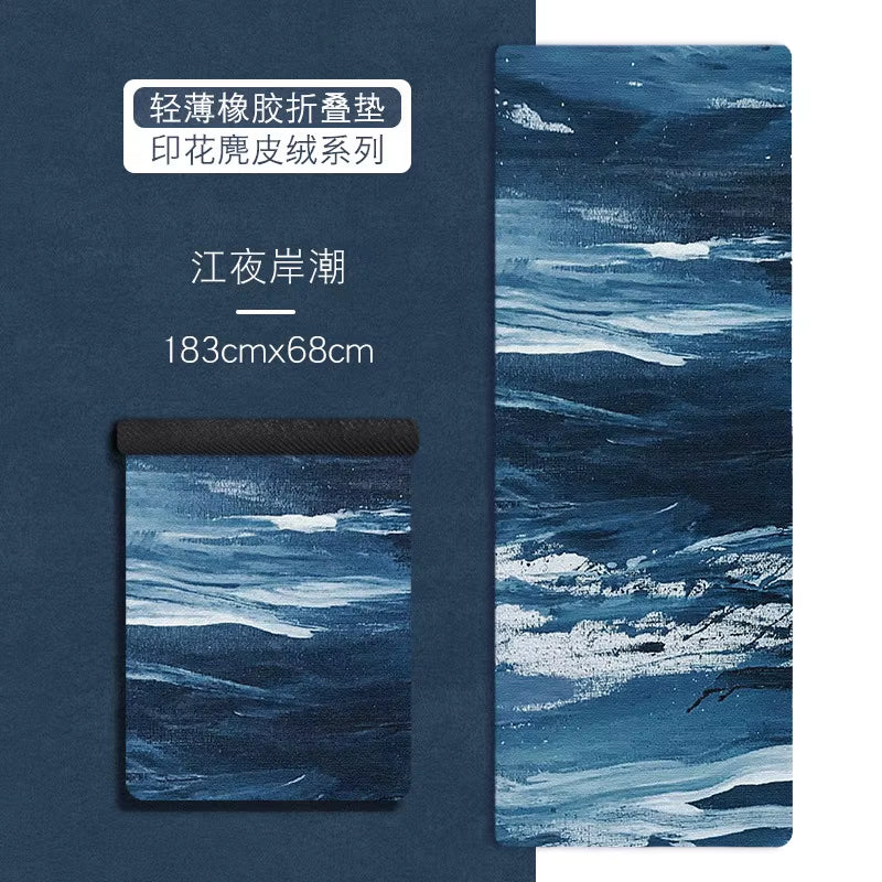 183*68Cm*1Mm Suede Natural Rubber Yoga Mat anti Slip Sweat Absorption Yoga Pad Fitness Gym Sports Exercise Pad Yoga Mats