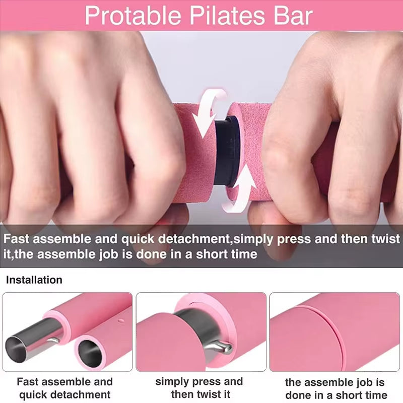 Pilates Kit with Resistance Bands, Multifunctional Yoga Pilates, Portable Home Gym Pilates Resistance Kit Full Body Workouts