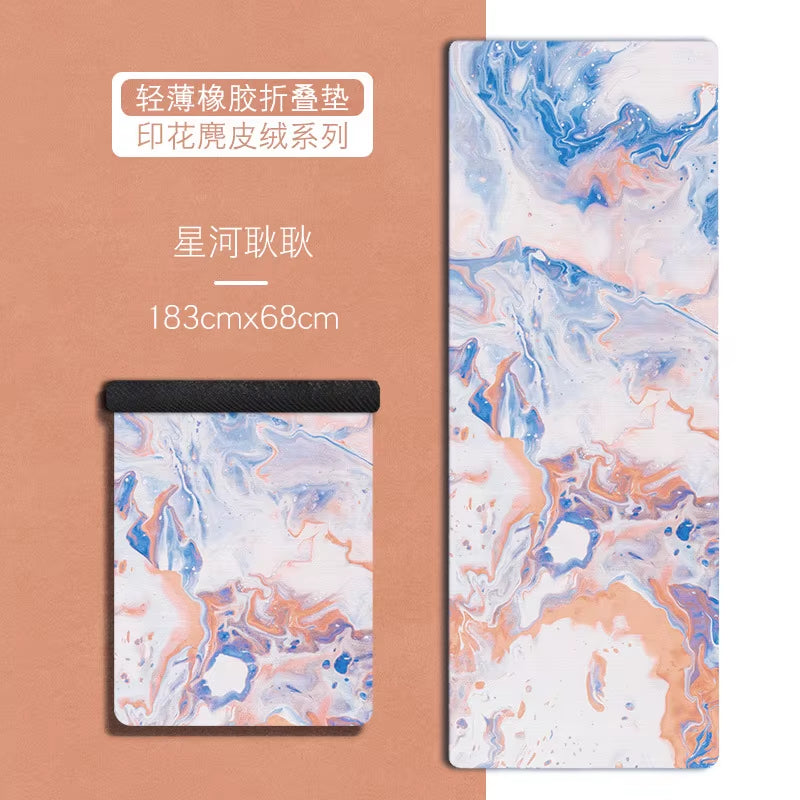 183*68Cm*1Mm Suede Natural Rubber Yoga Mat anti Slip Sweat Absorption Yoga Pad Fitness Gym Sports Exercise Pad Yoga Mats