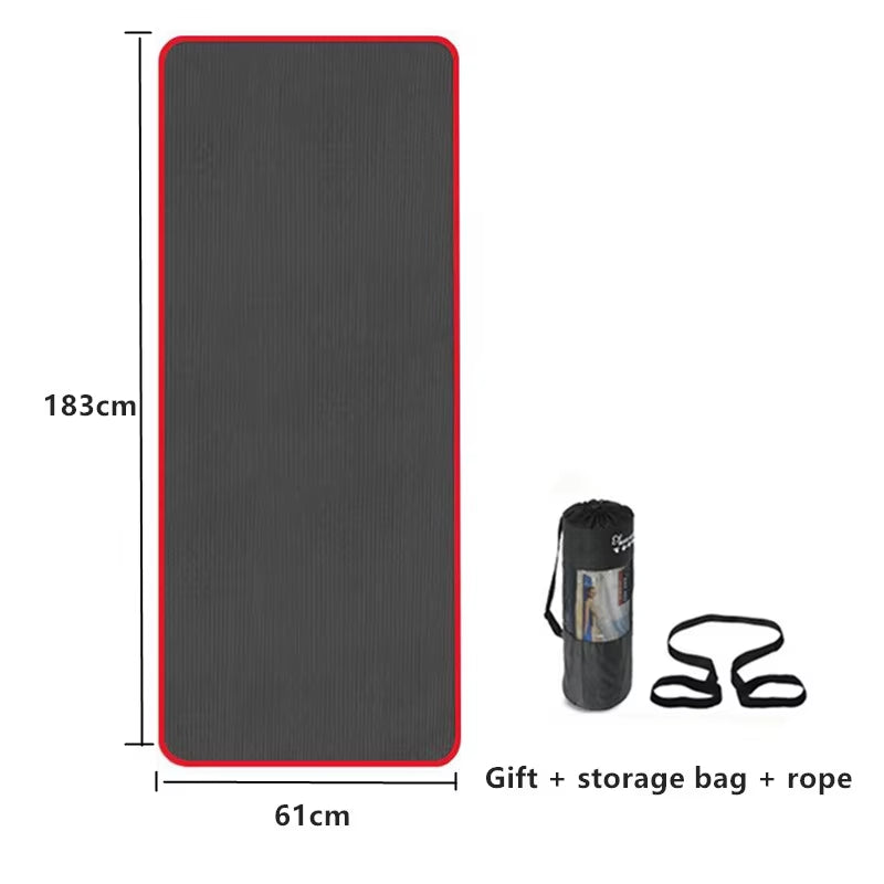 183*61*1Cm Extra Thick Yoga Mat Non-Slip Yoga Mats for Fitness Tasteless Pilates Gym Exercise Pads with Bandages
